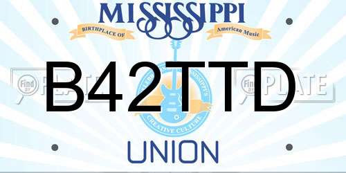 B42TTD Mississippi License Plate