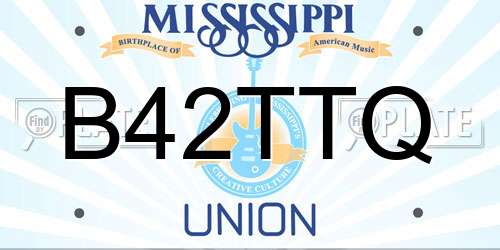 B42TTQ Mississippi License Plate