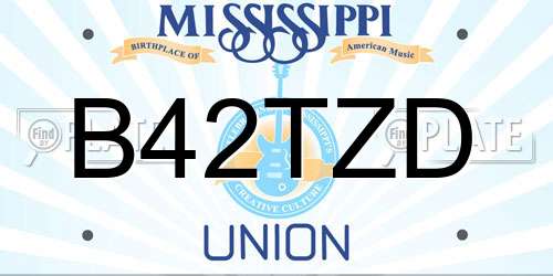 B42TZD Mississippi License Plate