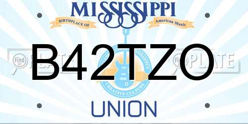 B42TZO Mississippi License Plate