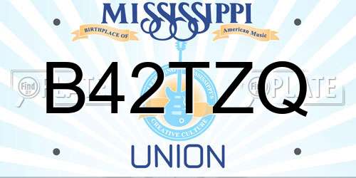 B42TZQ Mississippi License Plate