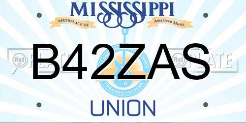 B42ZAS Mississippi License Plate