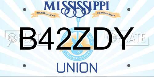 B42ZDY Mississippi License Plate