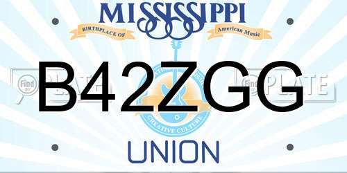 B42ZGG Mississippi License Plate