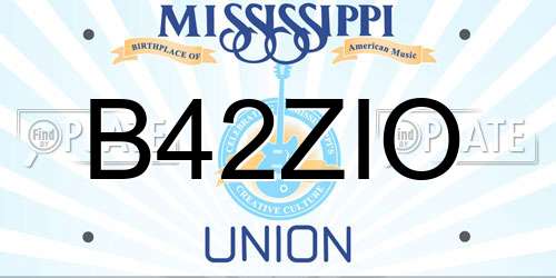 B42ZIO Mississippi License Plate