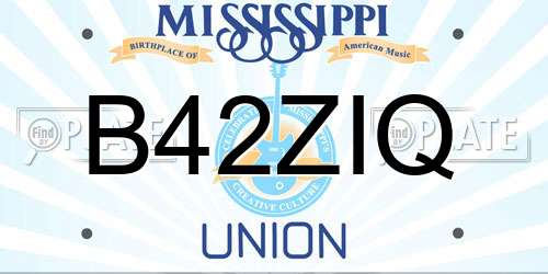 B42ZIQ Mississippi License Plate