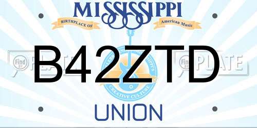 B42ZTD Mississippi License Plate