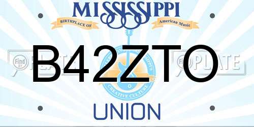 B42ZTO Mississippi License Plate