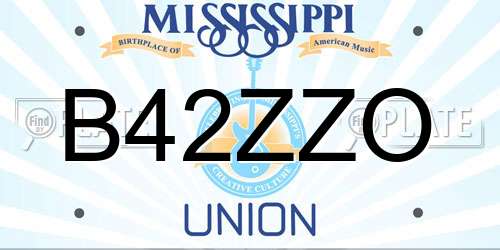 B42ZZO Mississippi License Plate
