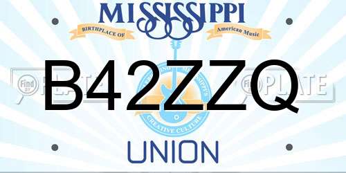 B42ZZQ Mississippi License Plate