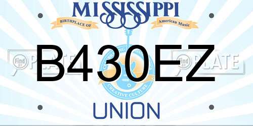 B430EZ Mississippi License Plate