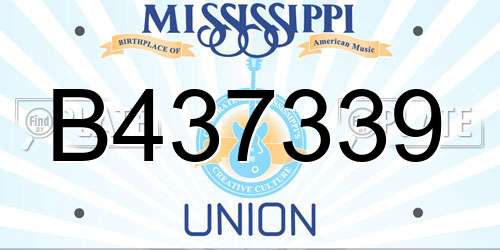 B437339 Mississippi License Plate