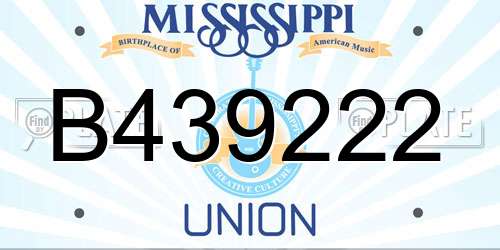 B439222 Mississippi License Plate