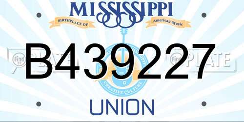 B439227 Mississippi License Plate