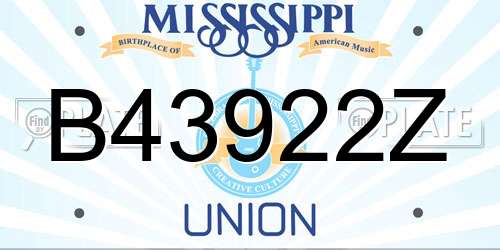 B43922Z Mississippi License Plate