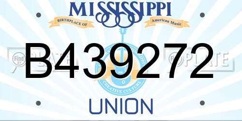 B439272 Mississippi License Plate