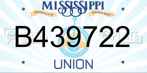 B439722 Mississippi License Plate