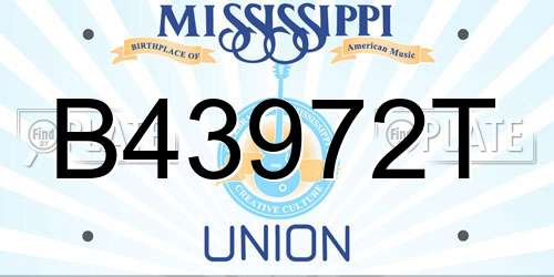 B43972T Mississippi License Plate