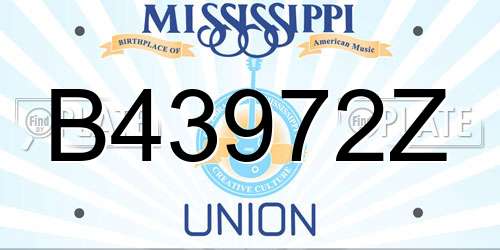 B43972Z Mississippi License Plate
