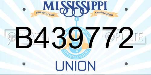 B439772 Mississippi License Plate