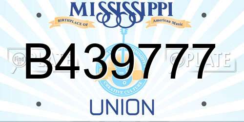 B439777 Mississippi License Plate