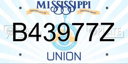 B43977Z Mississippi License Plate