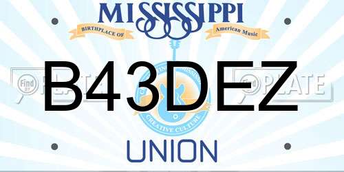 B43DEZ Mississippi License Plate