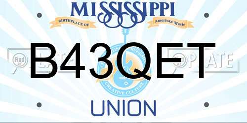 B43QET Mississippi License Plate