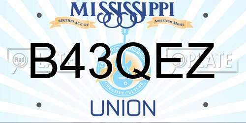 B43QEZ Mississippi License Plate