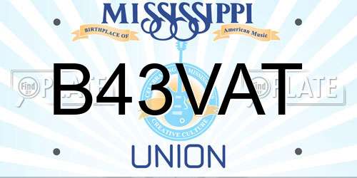 B43VAT Mississippi License Plate