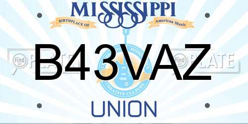 B43VAZ Mississippi License Plate