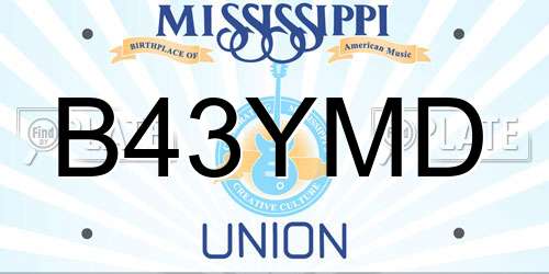 B43YMD Mississippi License Plate