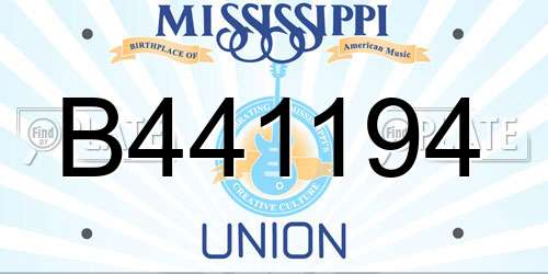 B441194 Mississippi License Plate