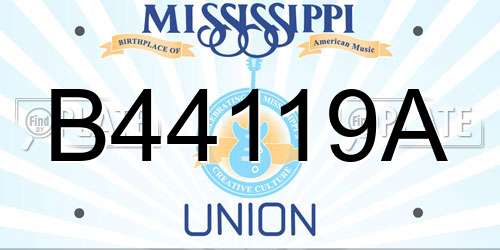 B44119A Mississippi License Plate
