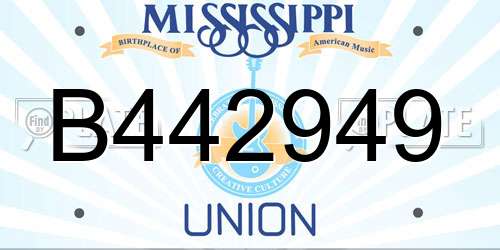 B442949 Mississippi License Plate