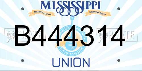 B444314 Mississippi License Plate