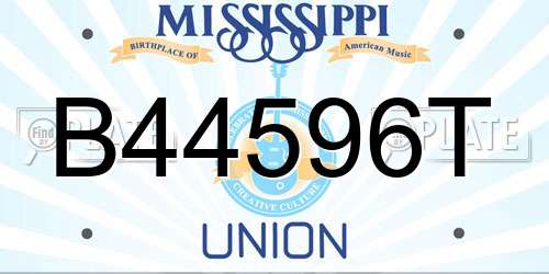 B44596T Mississippi License Plate