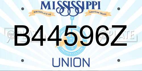 B44596Z Mississippi License Plate