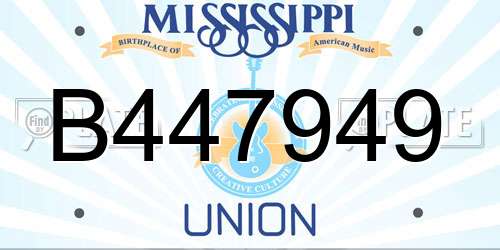 B447949 Mississippi License Plate