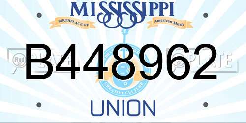 B448962 Mississippi License Plate
