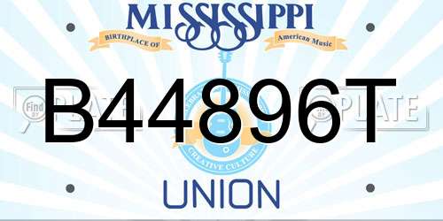 B44896T Mississippi License Plate