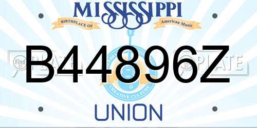 B44896Z Mississippi License Plate