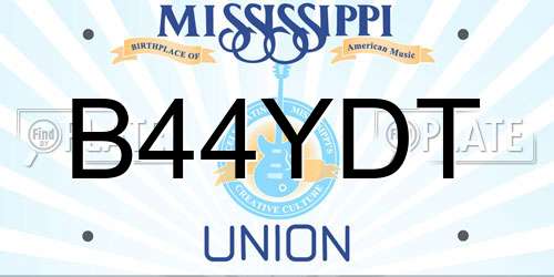 B44YDT Mississippi License Plate