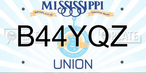 B44YQZ Mississippi License Plate