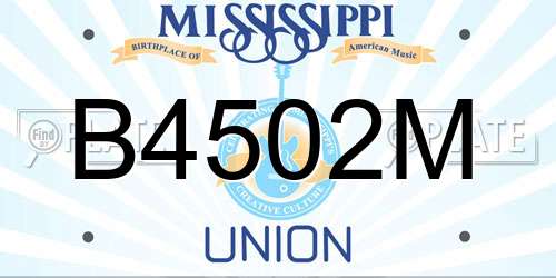 B4502M Mississippi License Plate