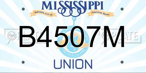 B4507M Mississippi License Plate