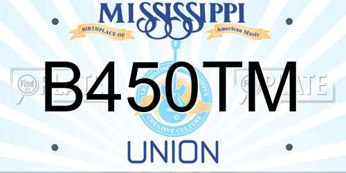 B450TM Mississippi License Plate