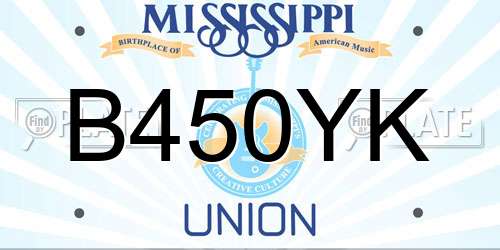 B450YK Mississippi License Plate