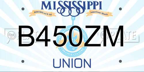 B450ZM Mississippi License Plate