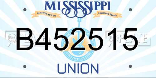 B452515 Mississippi License Plate